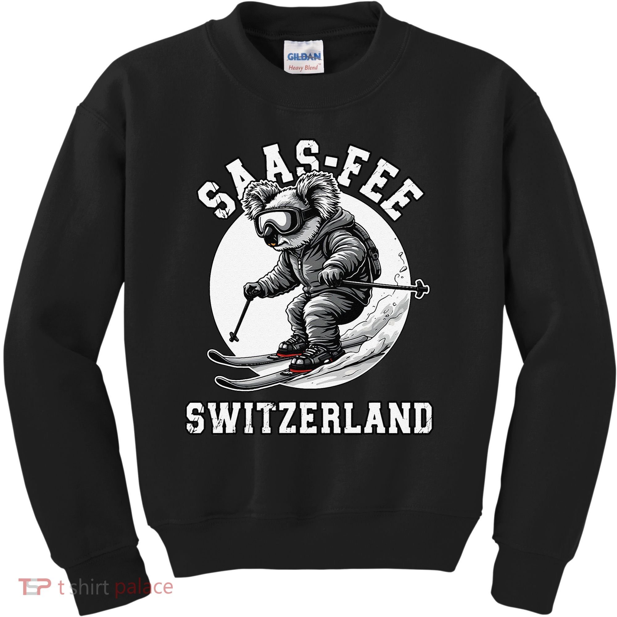 Saas-Fee Koala Bear Ski Resort Swiss Alps Skiing Kids Sweatshirt
