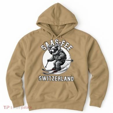 Saas-Fee Koala Bear Ski Resort Swiss Alps Skiing Hoodie