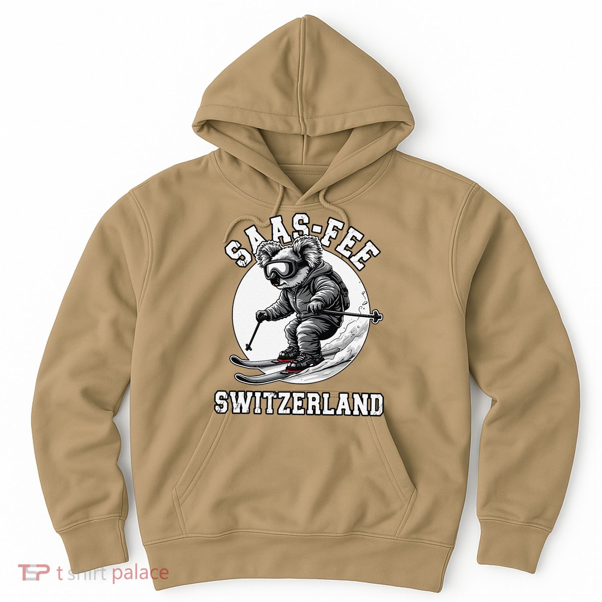 Saas-Fee Koala Bear Ski Resort Swiss Alps Skiing Hoodie