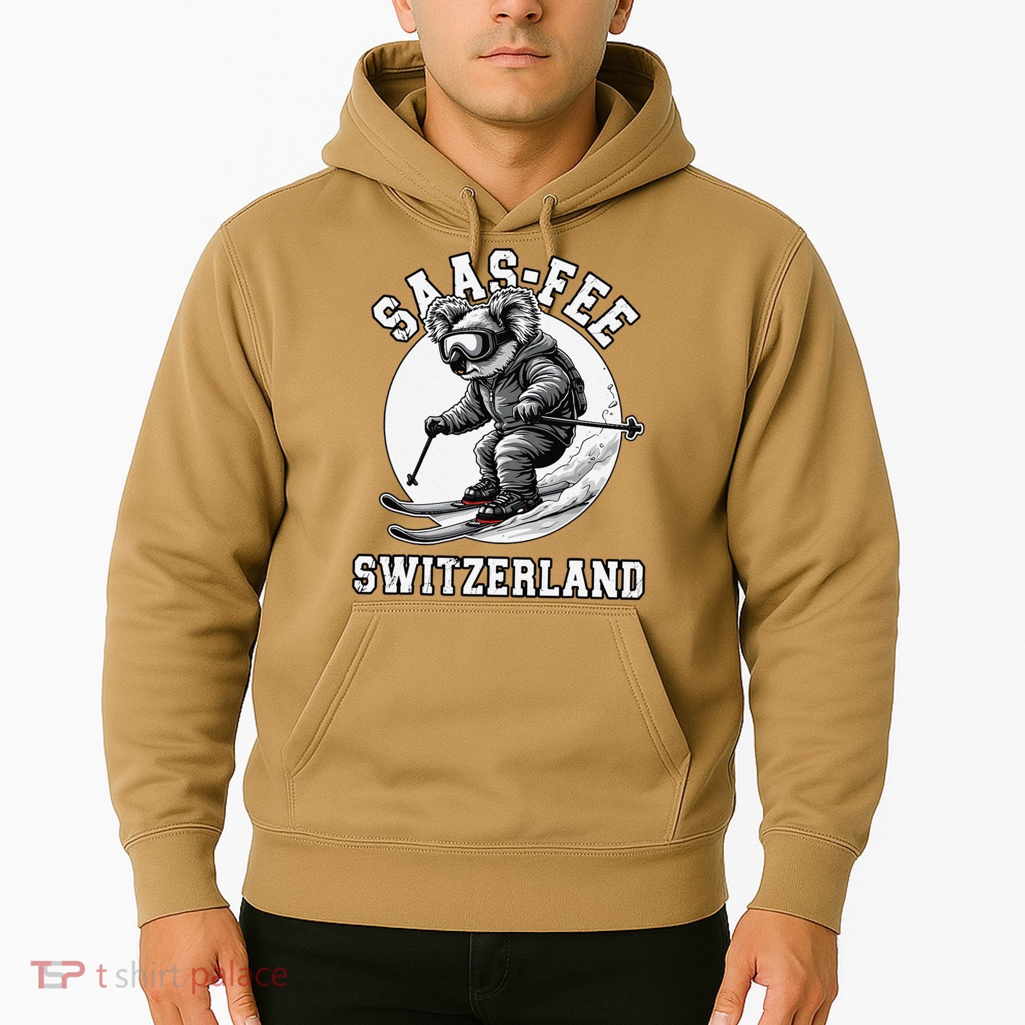 Saas-Fee Koala Bear Ski Resort Swiss Alps Skiing Hoodie