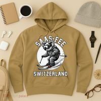 Saas-Fee Koala Bear Ski Resort Swiss Alps Skiing Hoodie thumb 3