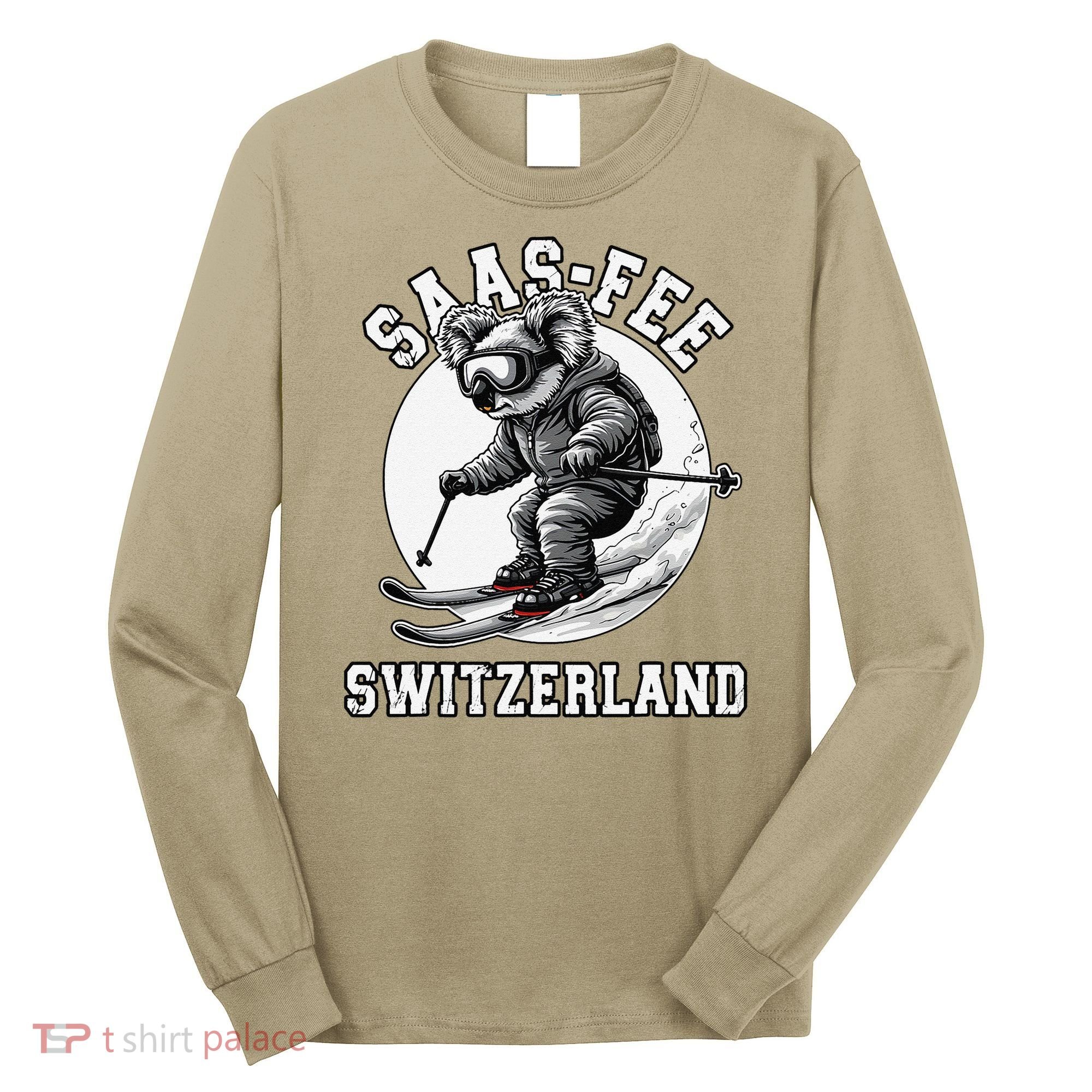 Saas-Fee Koala Bear Ski Resort Swiss Alps Skiing Long Sleeve Shirt