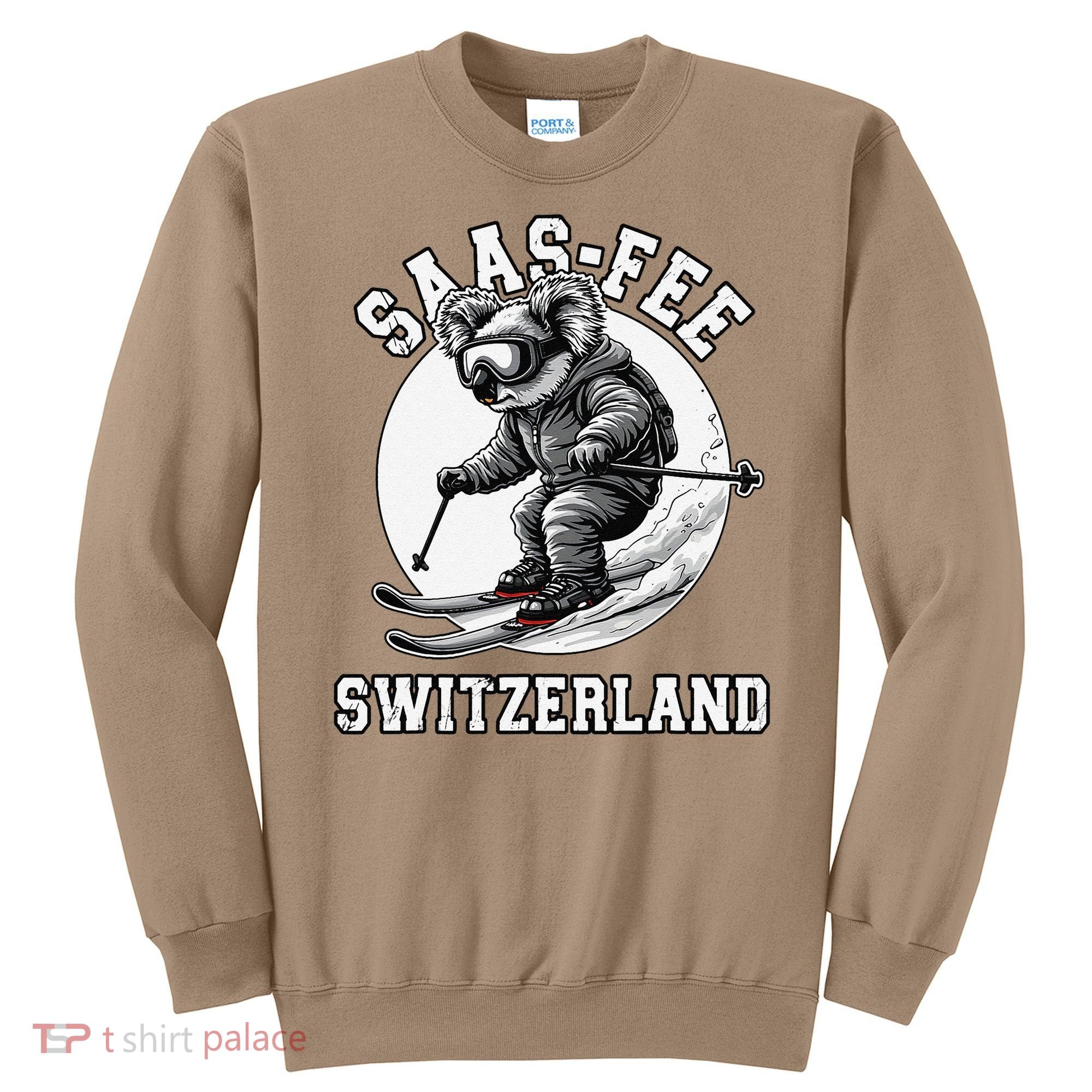 Saas-Fee Koala Bear Ski Resort Swiss Alps Skiing Sweatshirt