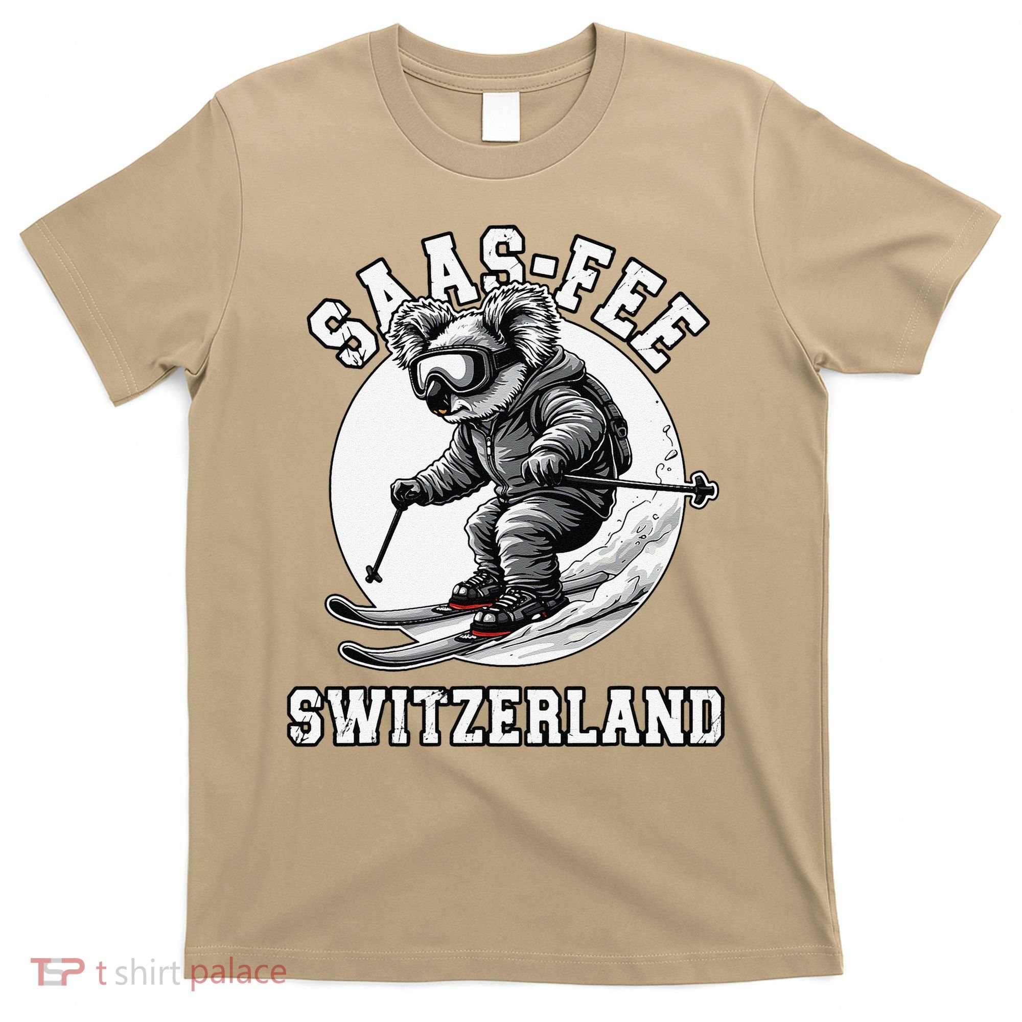 Saas-Fee Koala Bear Ski Resort Swiss Alps Skiing T-Shirt