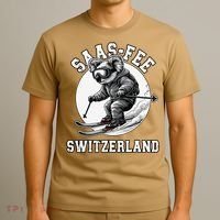 Saas-Fee Koala Bear Ski Resort Swiss Alps Skiing T-Shirt thumb 3