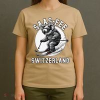 Saas-Fee Koala Bear Ski Resort Swiss Alps Skiing T-Shirt thumb 4
