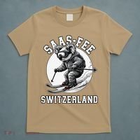 Saas-Fee Koala Bear Ski Resort Swiss Alps Skiing T-Shirt thumb 5