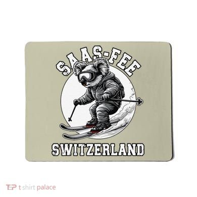 Saas-Fee Koala Bear Ski Resort Swiss Alps Skiing Mousepad