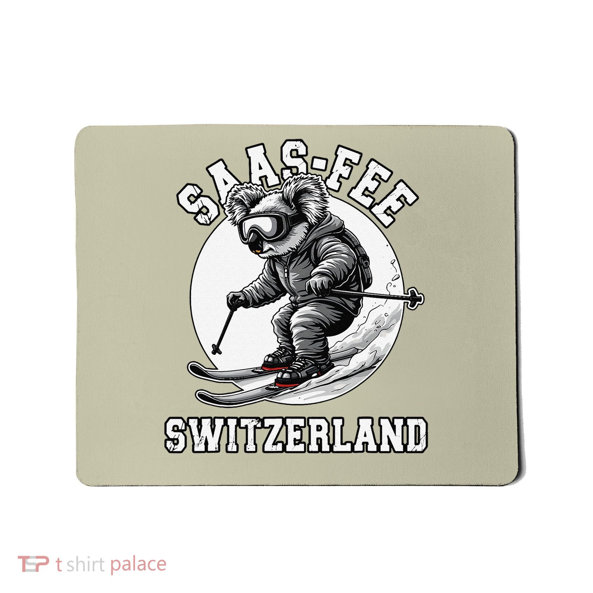 Saas-Fee Koala Bear Ski Resort Swiss Alps Skiing Mousepad