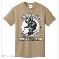 Saas-Fee Koala Bear Ski Resort Swiss Alps Skiing Kids T-Shirt thumb 0