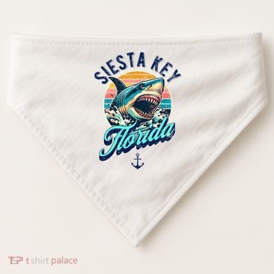 Siesta Key Beach Florida Usa Shark USA-Made Doggie Bandana