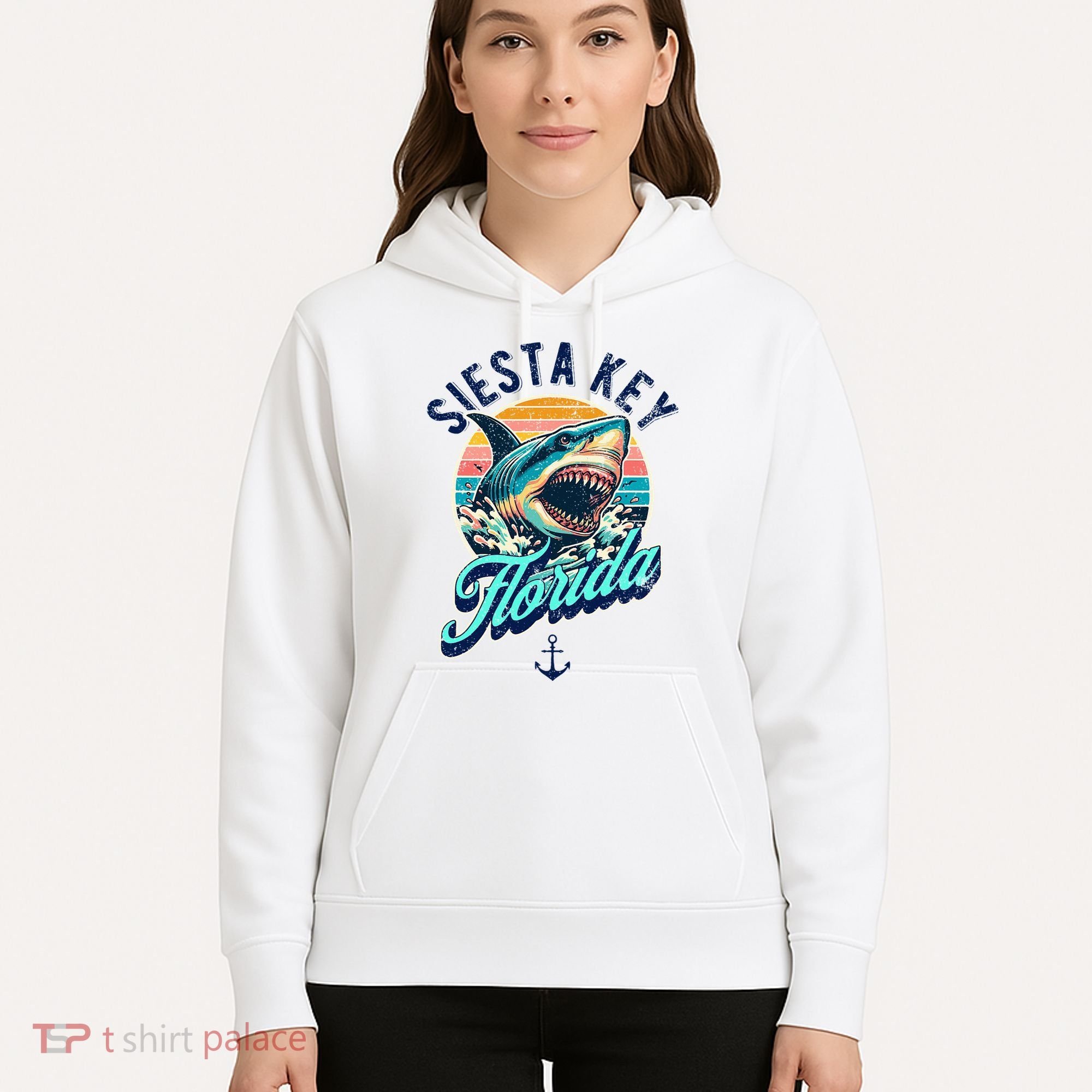 Siesta Key Beach Florida Usa Shark Hoodie
