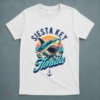 Siesta Key Beach Florida Usa Shark T-Shirt thumb 5