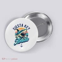 Siesta Key Beach Florida Usa Shark Button thumb 0