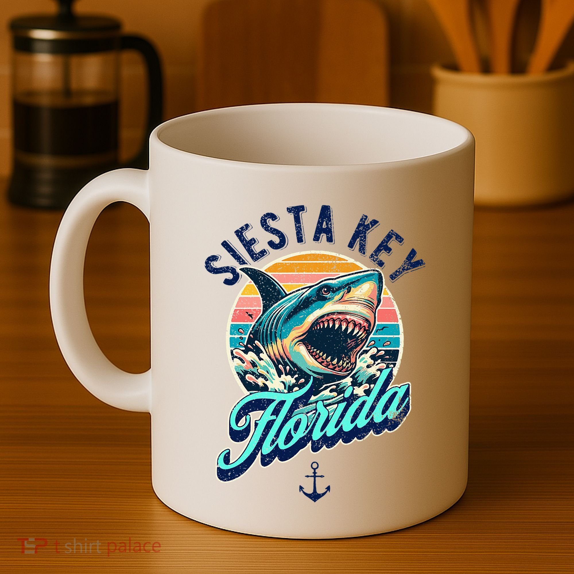 Siesta Key Beach Florida Usa Shark Coffee Mug