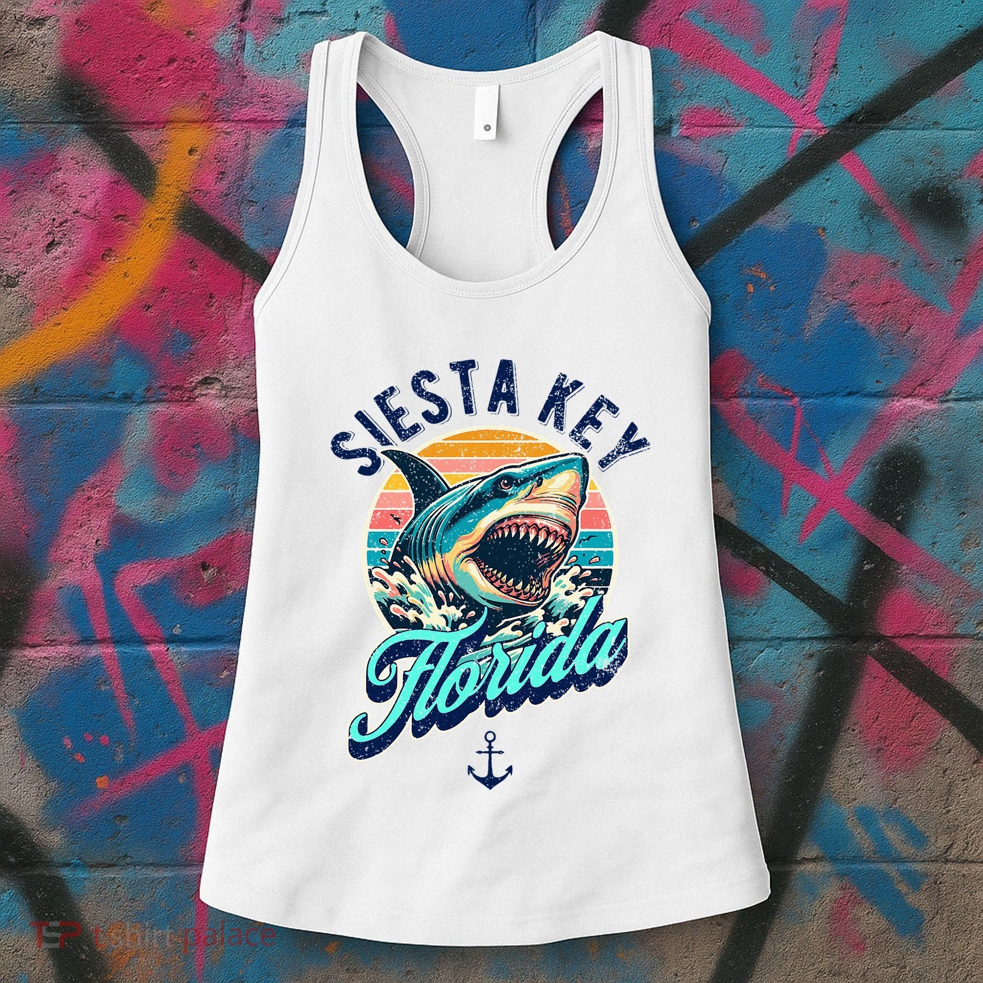 Siesta Key Beach Florida Usa Shark Women's Tank Top
