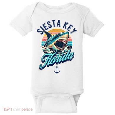 Siesta Key Beach Florida Usa Shark Baby Bodysuit