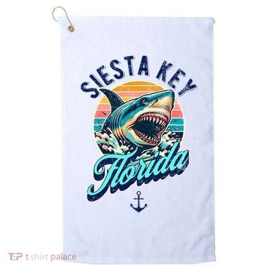 Siesta Key Beach Florida Usa Shark Golf Towel
