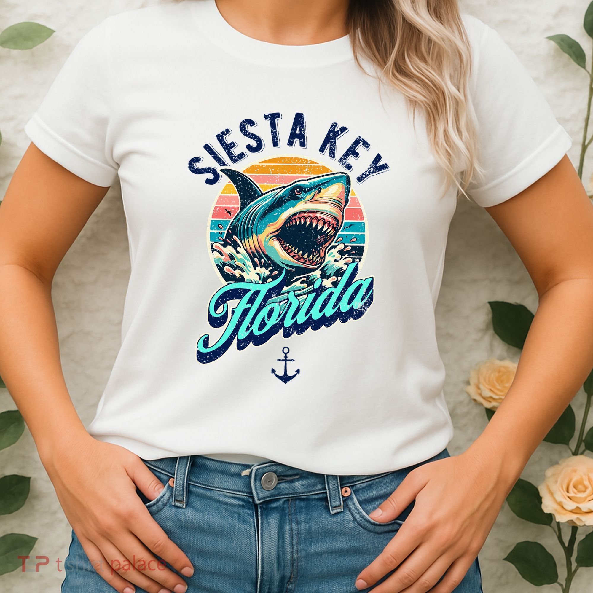 Siesta Key Beach Florida Usa Shark Women's T-Shirt