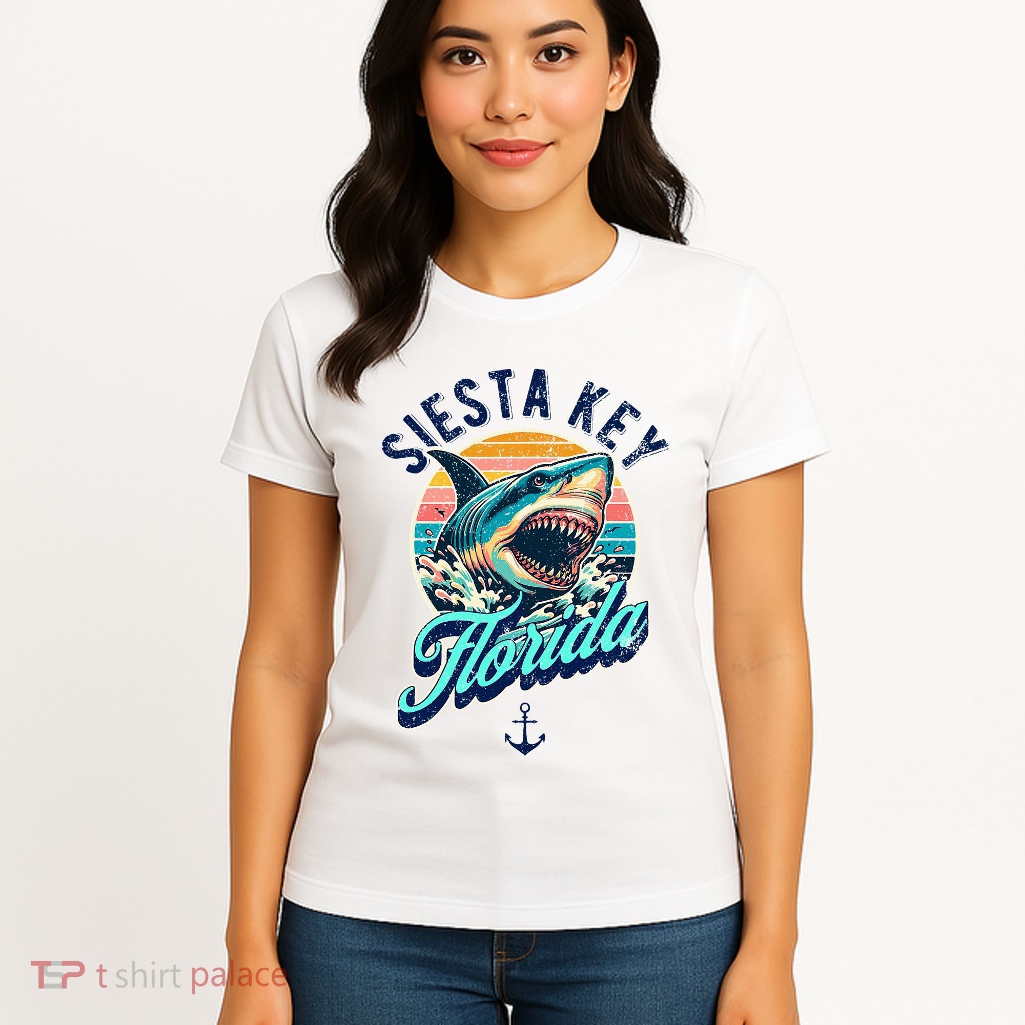 Siesta Key Beach Florida Usa Shark Women's T-Shirt