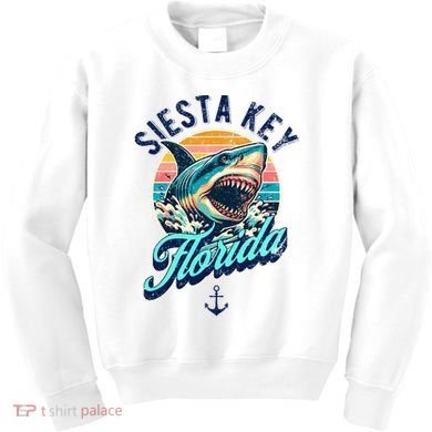 Siesta Key Beach Florida Usa Shark Kids Sweatshirt
