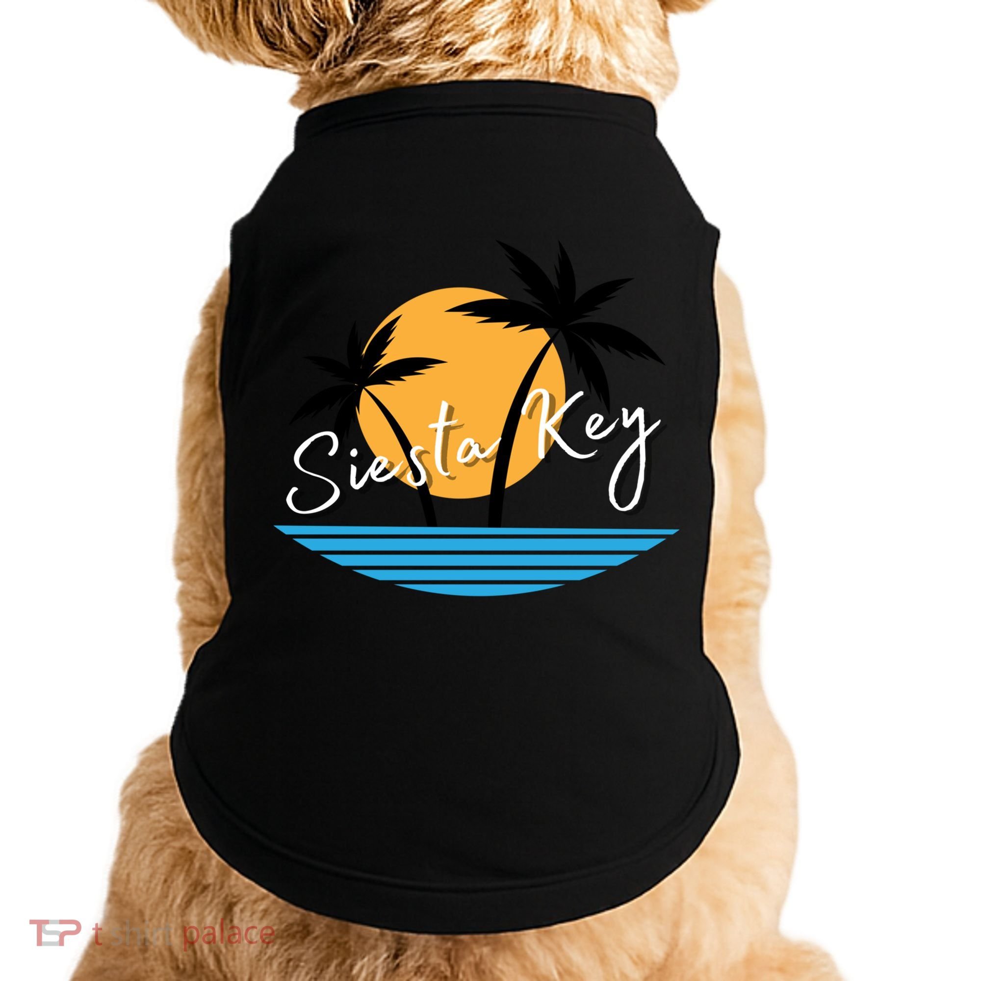 Siesta Key Beach Palm Tree Vacation Trip Matching Group Gift Doggie Tank