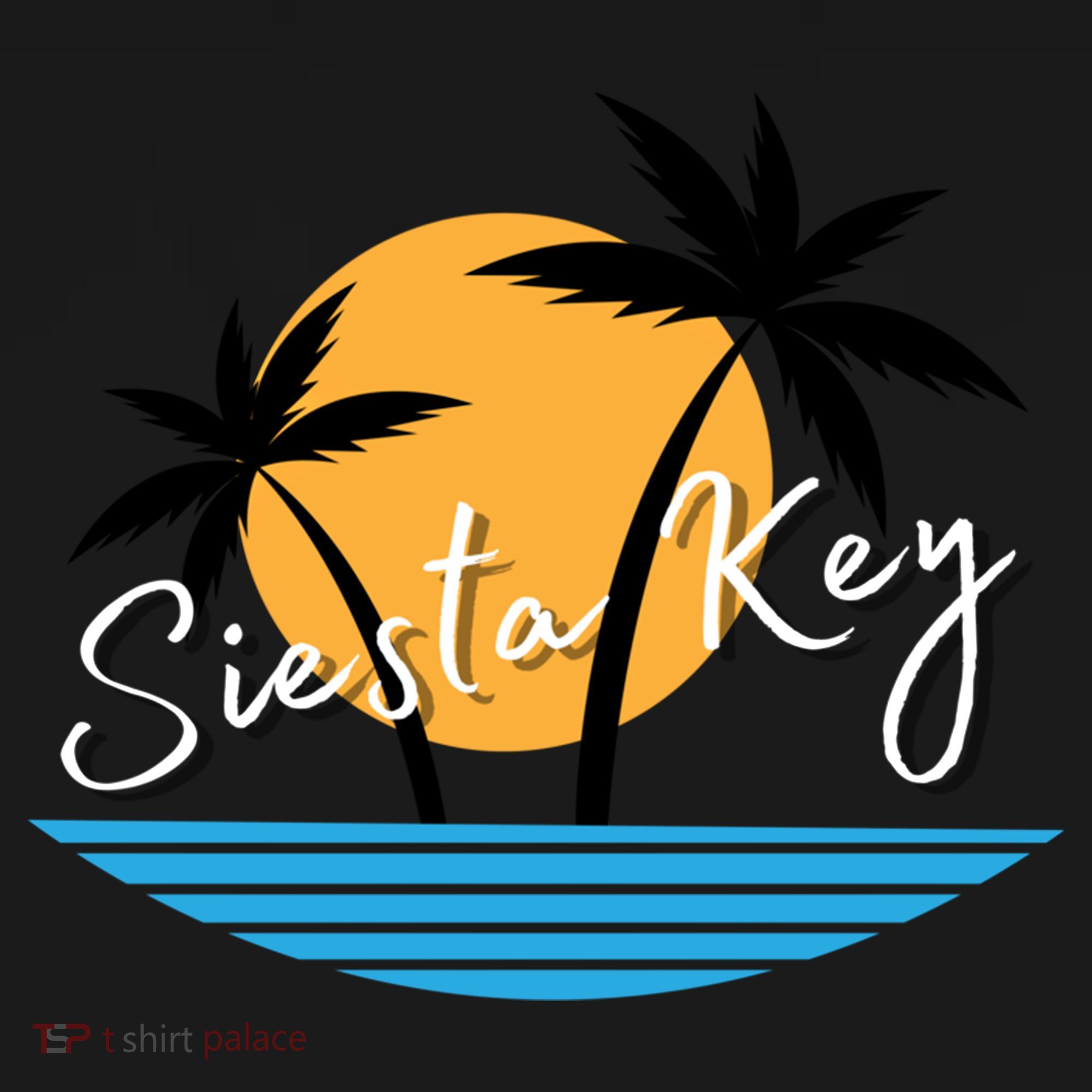 Siesta Key Beach Palm Tree Vacation Trip Matching Group Gift USA-Made Doggie Bandana