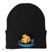 Siesta Key Beach Palm Tree Vacation Trip Matching Group Gift Beanie thumb 0