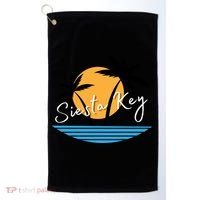 Siesta Key Beach Palm Tree Vacation Trip Matching Group Gift Golf Towel thumb 0