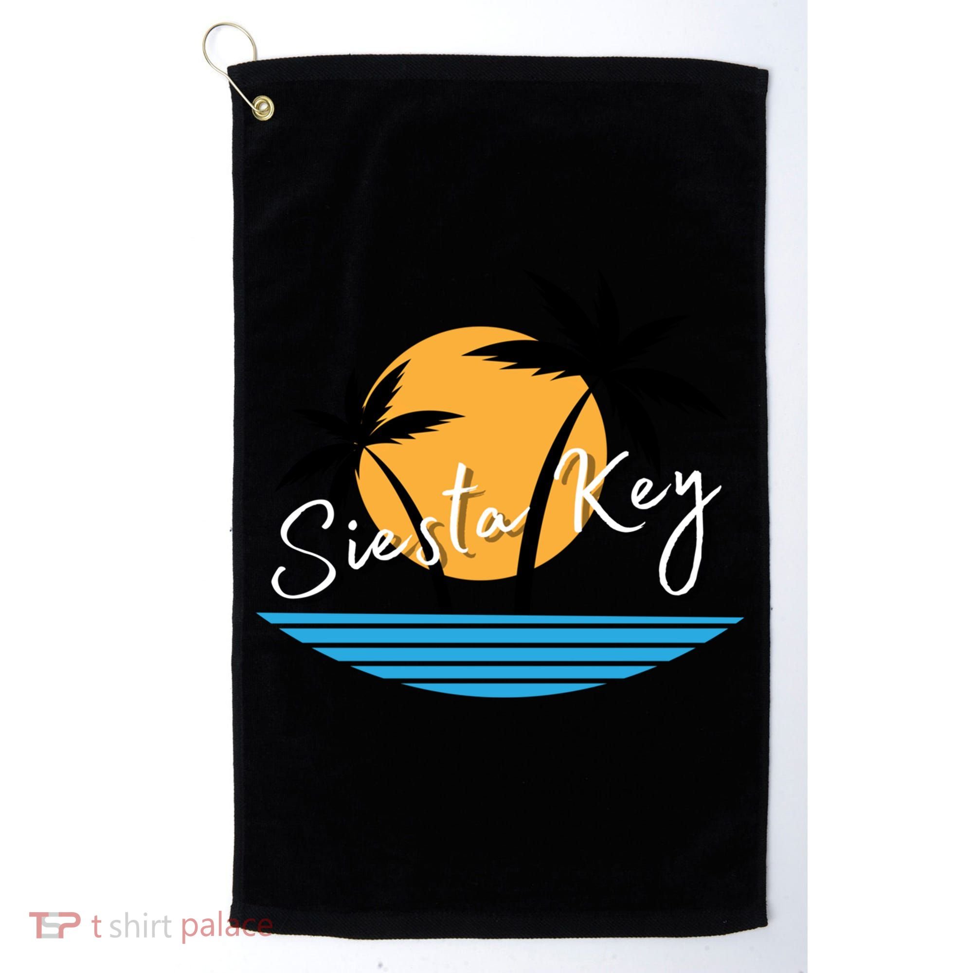 Siesta Key Beach Palm Tree Vacation Trip Matching Group Gift Golf Towel