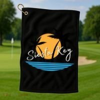 Siesta Key Beach Palm Tree Vacation Trip Matching Group Gift Golf Towel thumb 1