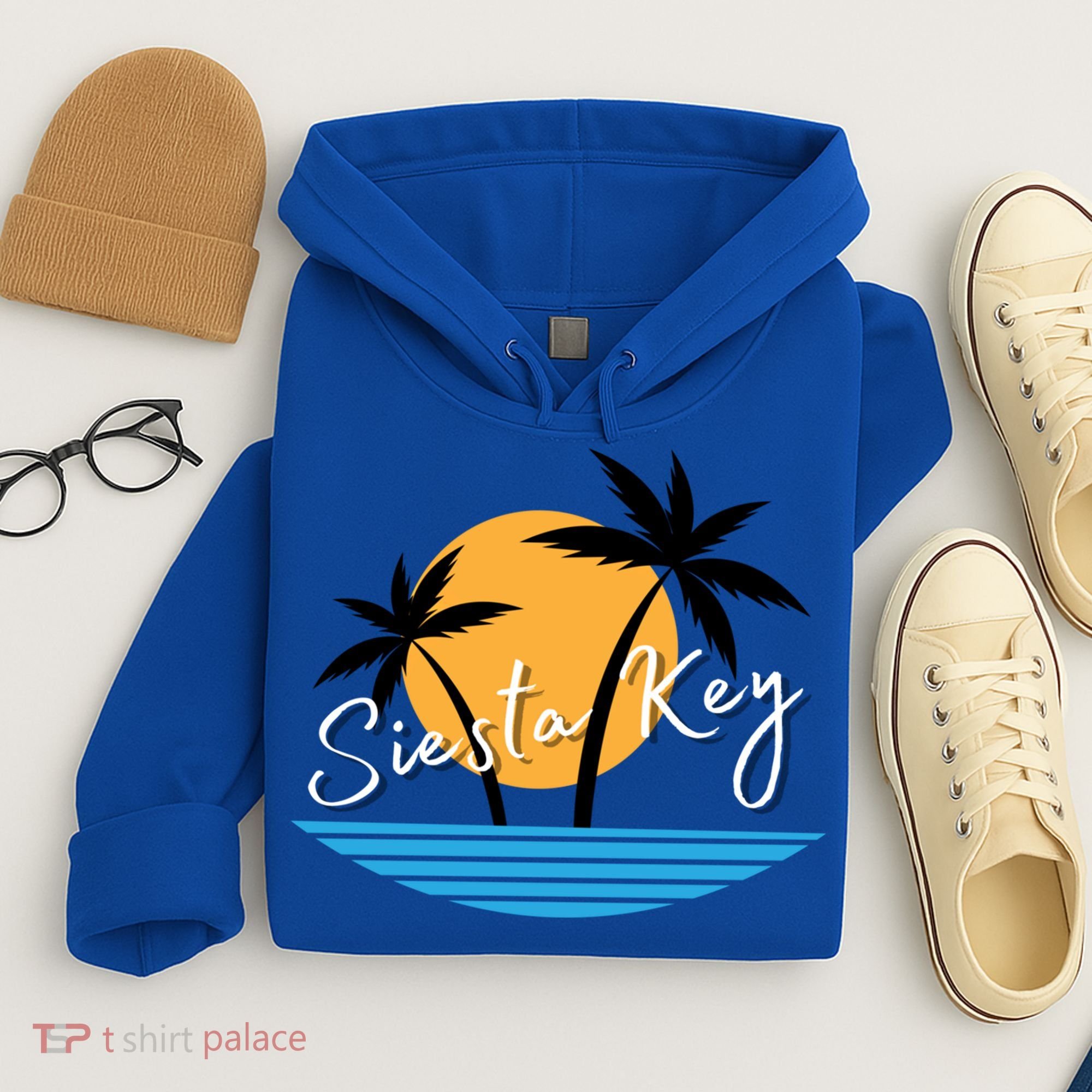 Siesta Key Beach Palm Tree Vacation Trip Matching Group Gift Hoodie