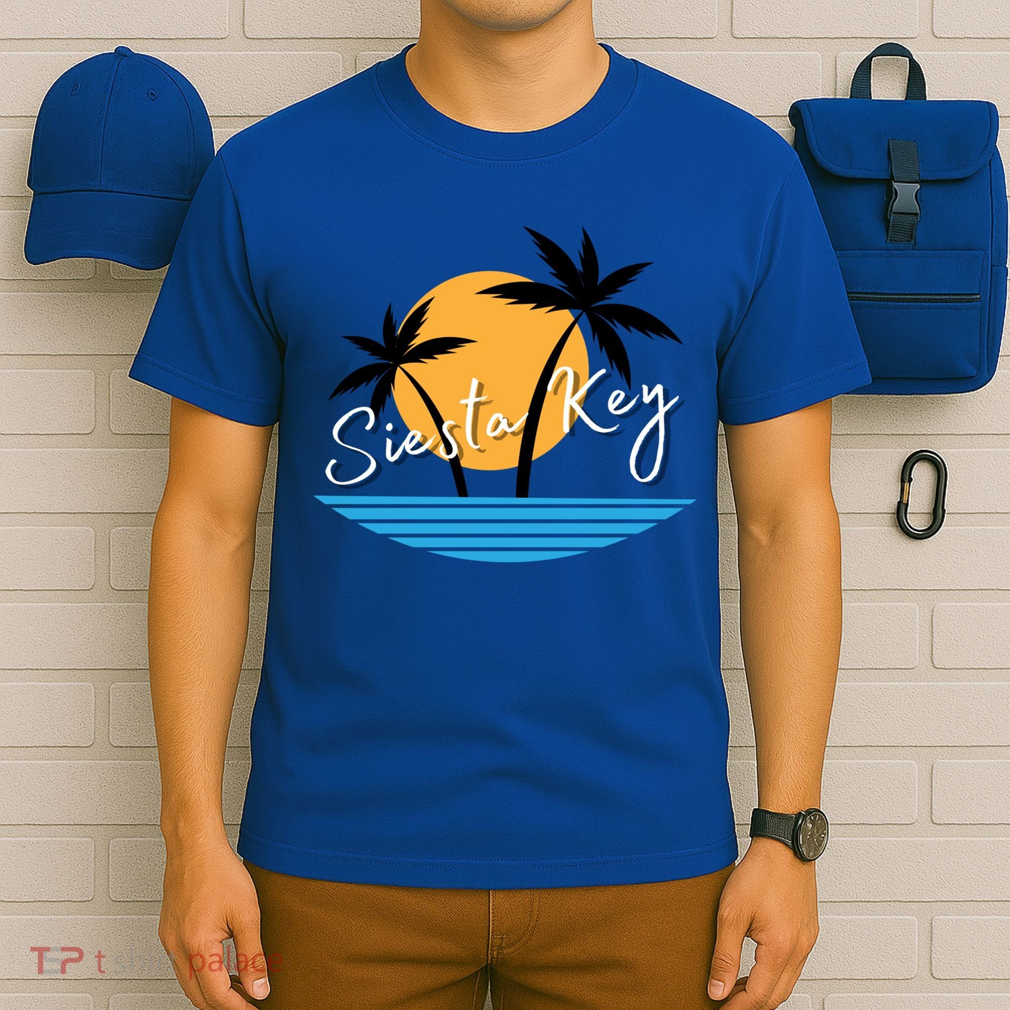 Siesta Key Beach Palm Tree Vacation Trip Matching Group Gift T-Shirt
