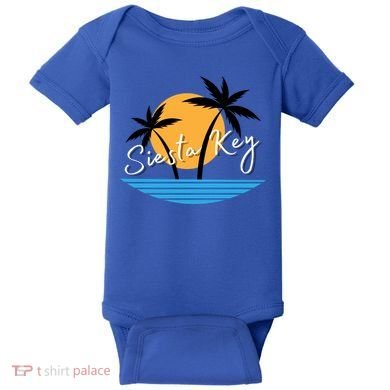 Siesta Key Beach Palm Tree Vacation Trip Matching Group Gift Baby Bodysuit