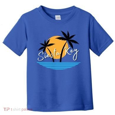 Siesta Key Beach Palm Tree Vacation Trip Matching Group Gift Toddler T-Shirt