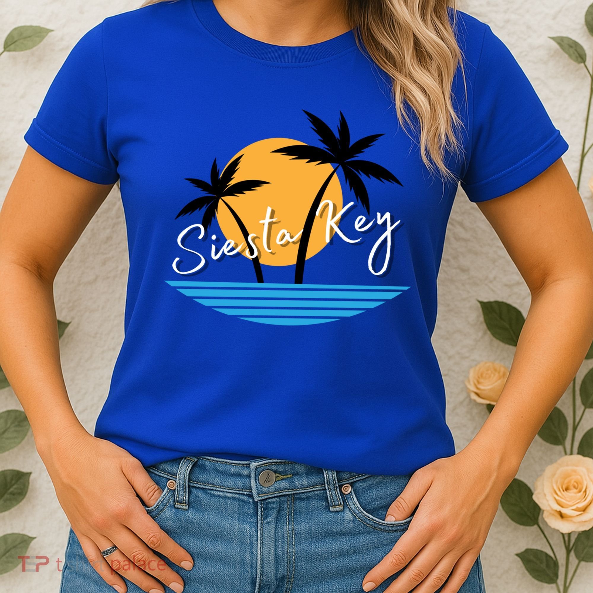Siesta Key Beach Palm Tree Vacation Trip Matching Group Gift Women's T-Shirt