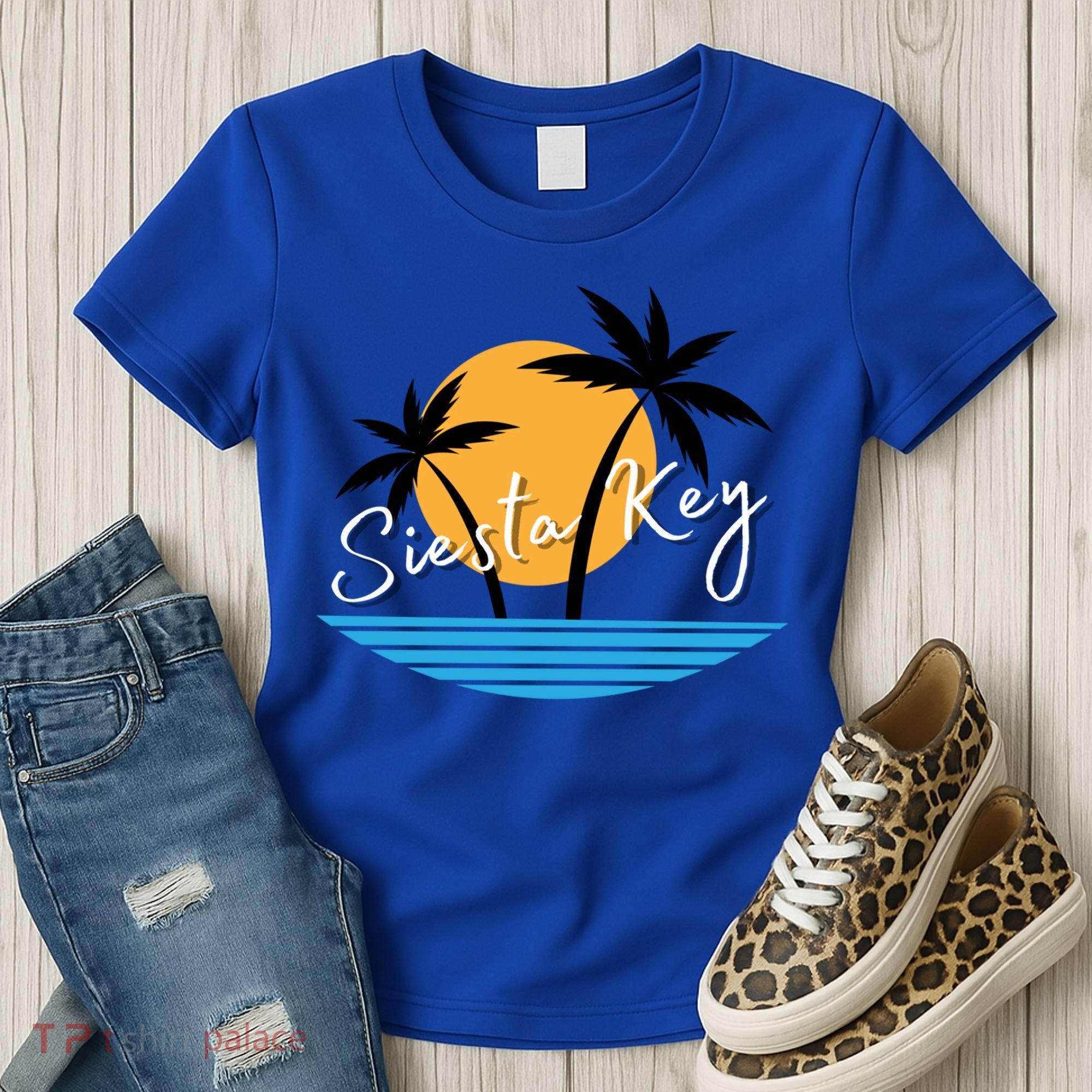 Siesta Key Beach Palm Tree Vacation Trip Matching Group Gift Women's T-Shirt