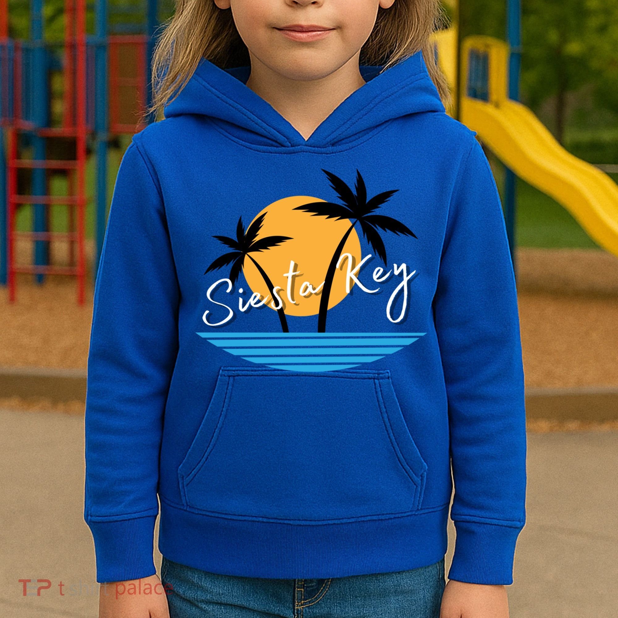 Siesta Key Beach Palm Tree Vacation Trip Matching Group Gift Kids Hoodie