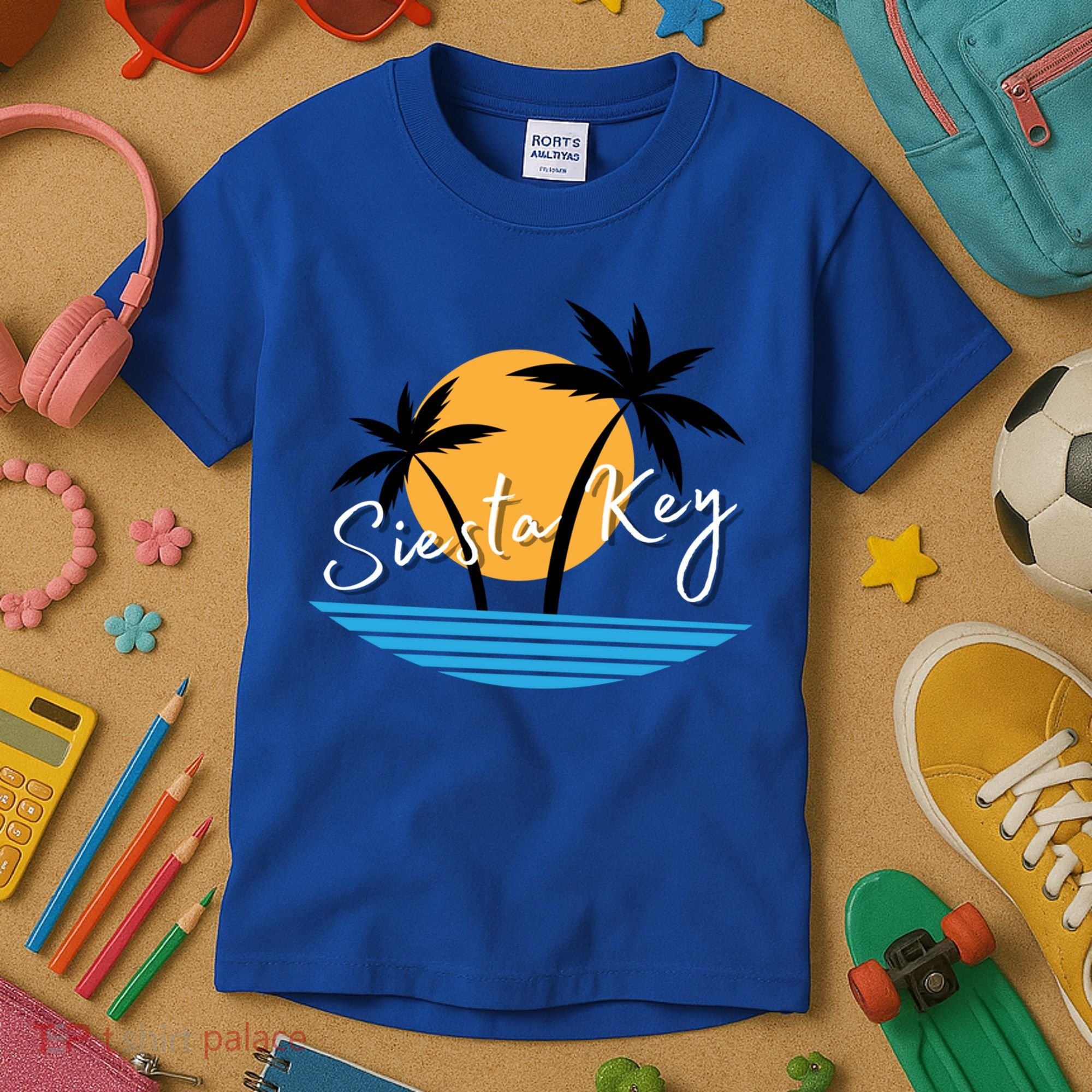 Siesta Key Beach Palm Tree Vacation Trip Matching Group Gift Kids T-Shirt