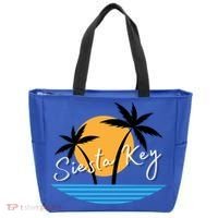 Siesta Key Beach Palm Tree Vacation Trip Matching Group Gift Tote Bag thumb 0