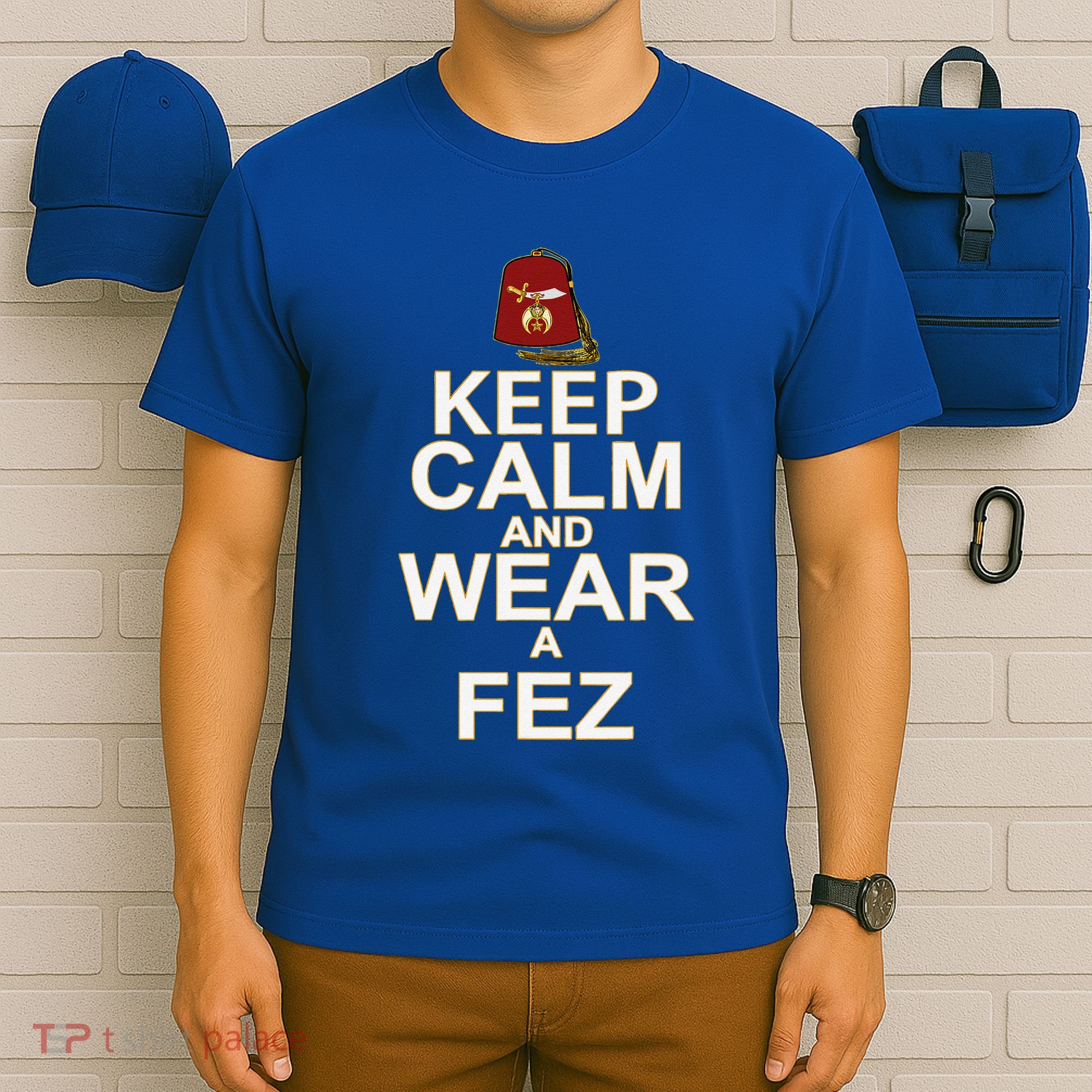 Shriners Keep Calm And Wear A Fez Shriner Mason Thanksgiving T-Shirt