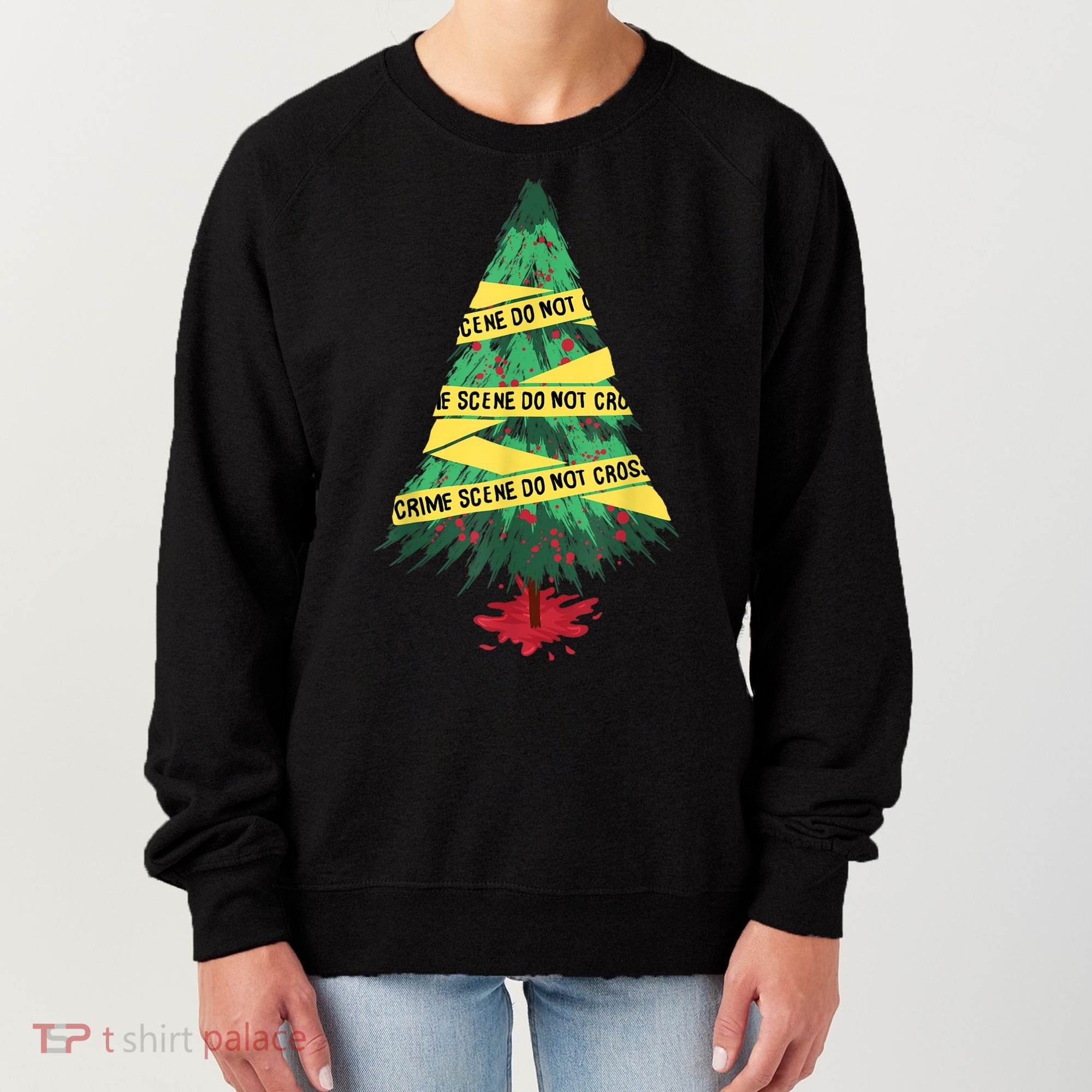 Serial Killer Christmas Tree Crime Scene True Crime Women's Sweatshirt
