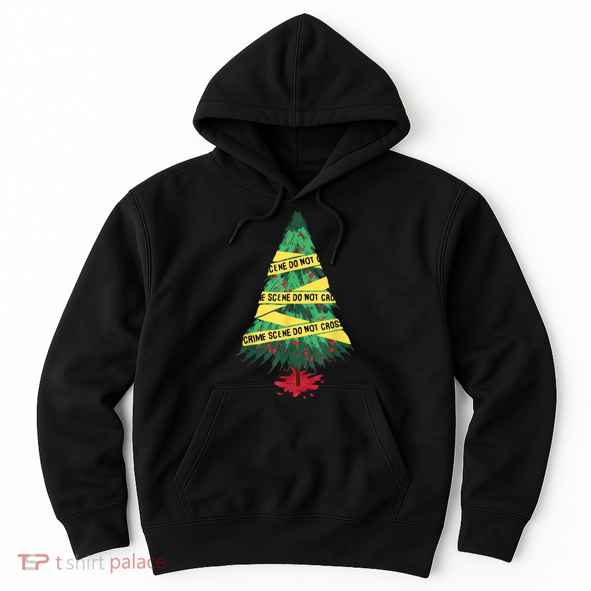 Serial Killer Christmas Tree Crime Scene True Crime Hoodie