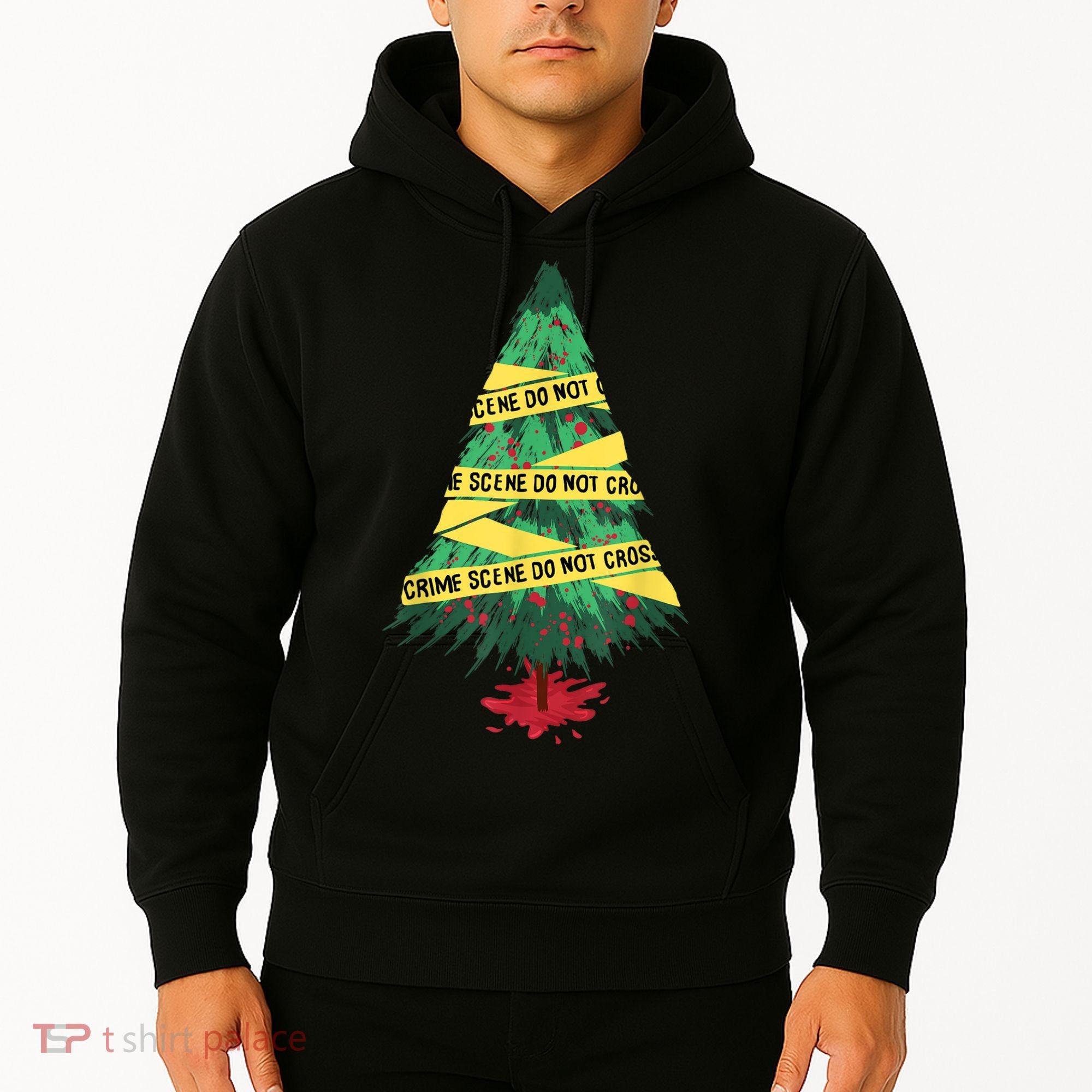 Serial Killer Christmas Tree Crime Scene True Crime Hoodie