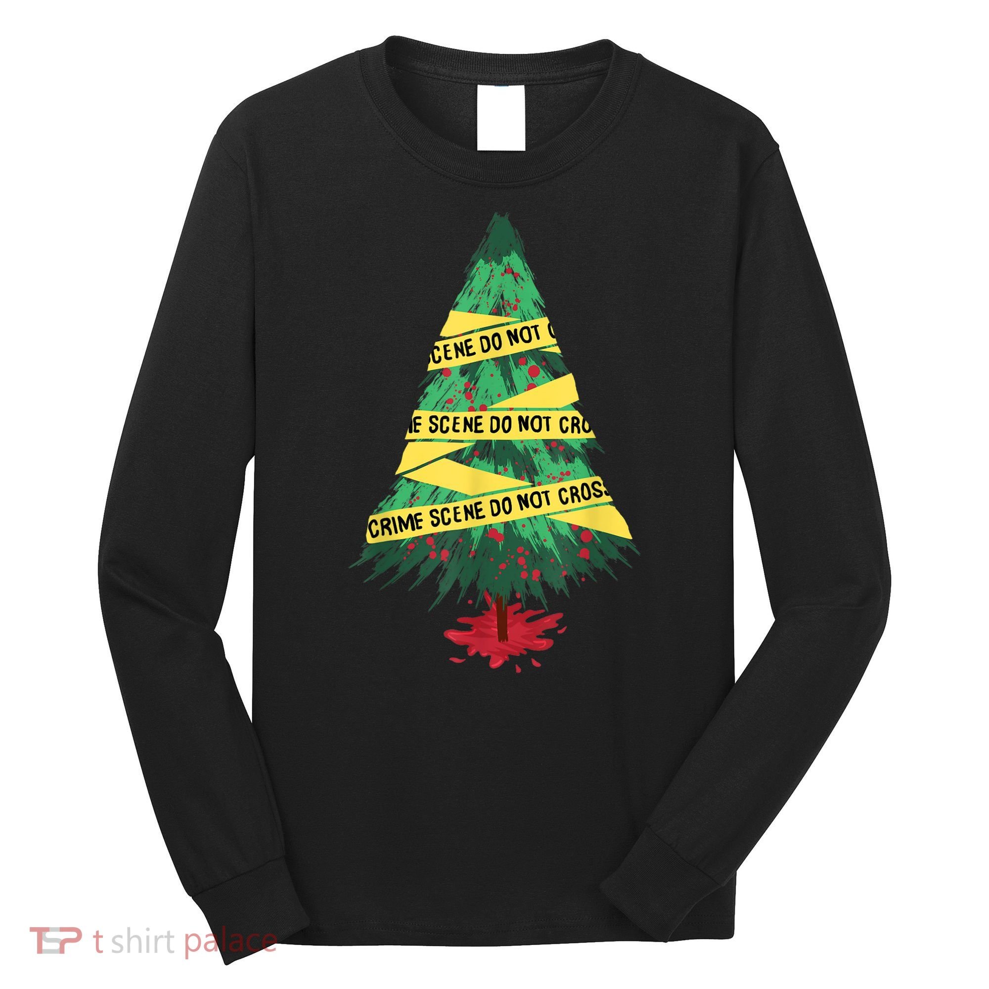 Serial Killer Christmas Tree Crime Scene True Crime Long Sleeve Shirt