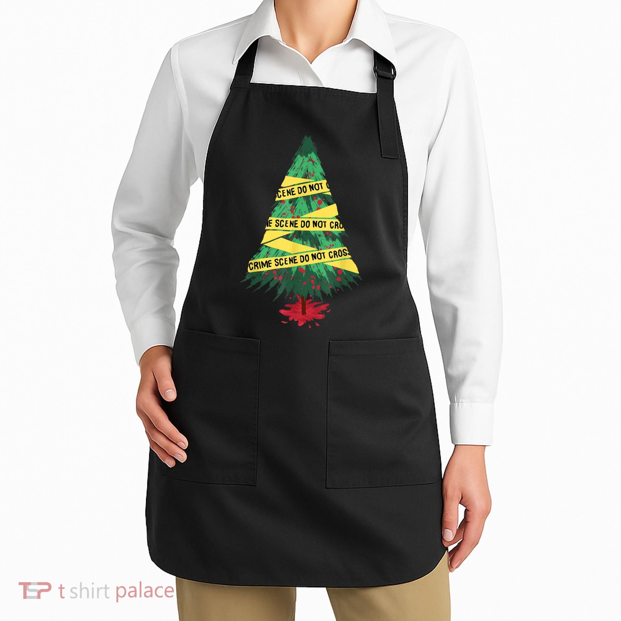 Serial Killer Christmas Tree Crime Scene True Crime Apron