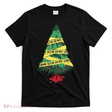Serial Killer Christmas Tree Crime Scene True Crime T-Shirt