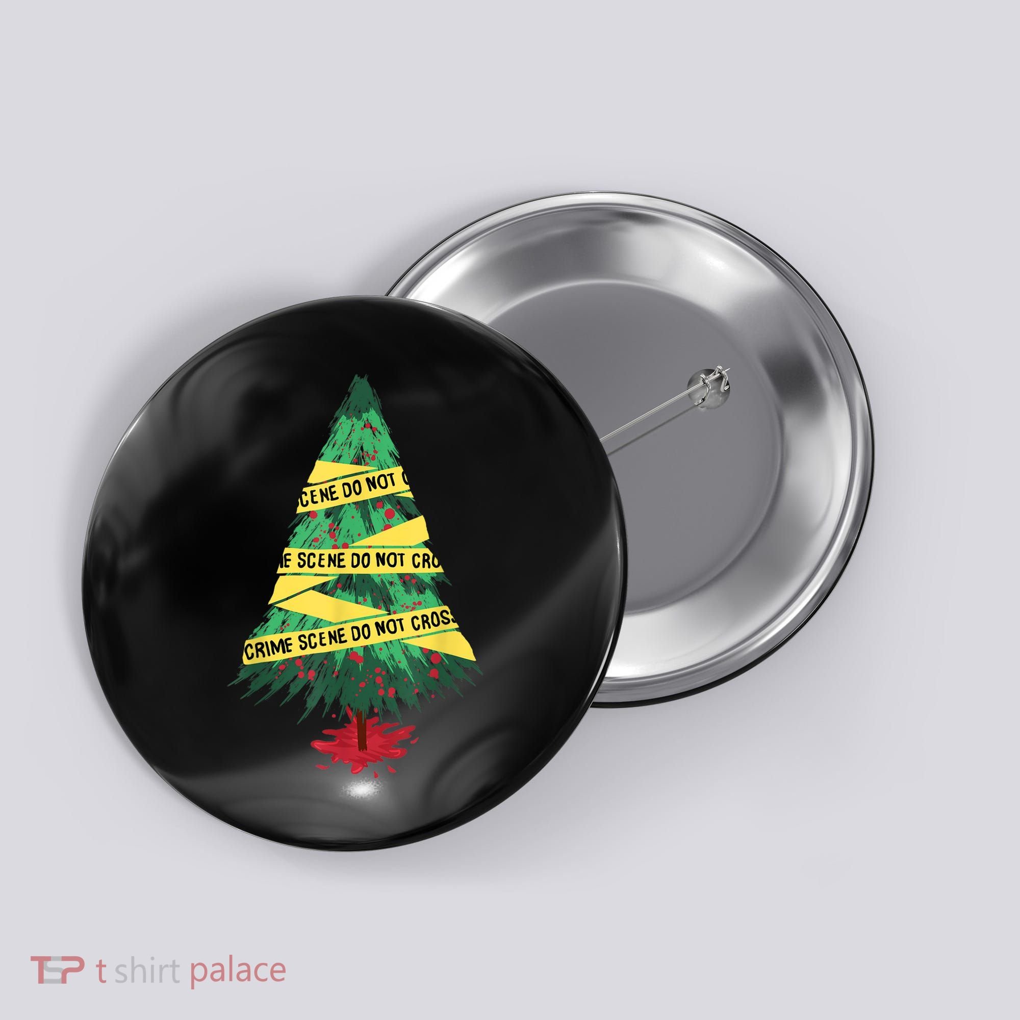 Serial Killer Christmas Tree Crime Scene True Crime Button