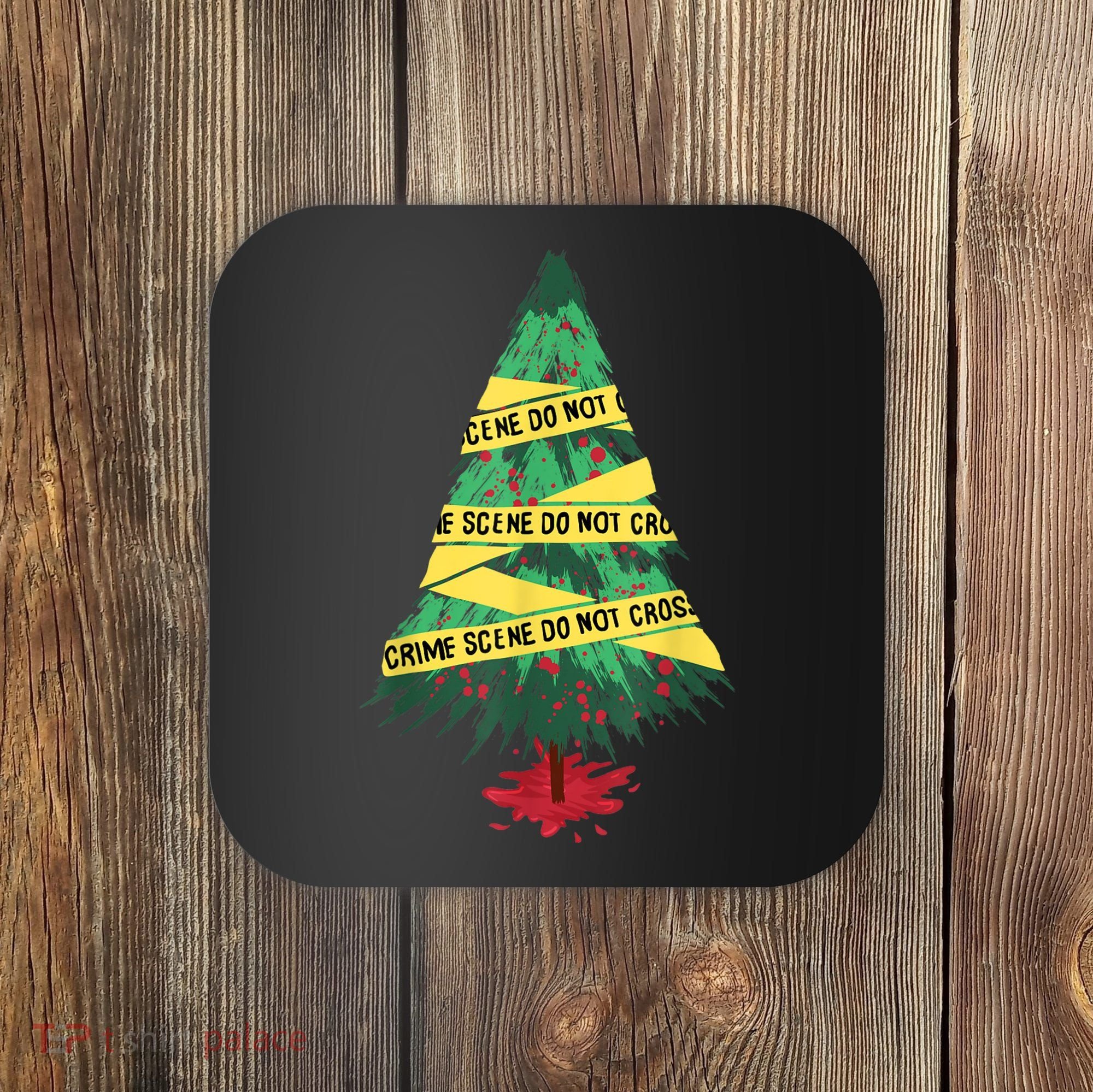 Serial Killer Christmas Tree Crime Scene True Crime Coaster