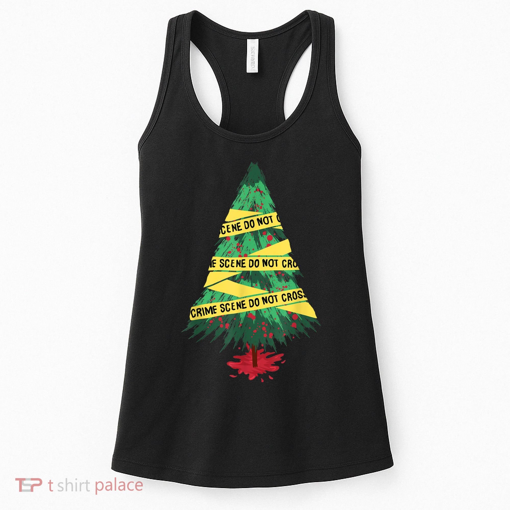 Serial Killer Christmas Tree Crime Scene True Crime Women's Tank Top